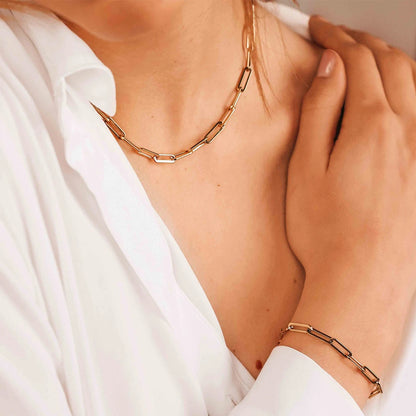 Stainless Steel Link Chain Choker Necklaces for Women