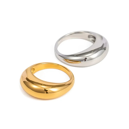 Fashion Simple Stainless Steel Rings for Women Arc Rings Jewellery Couple Anniversary Geometric Ring Size 5 6 7 8 Jewelry