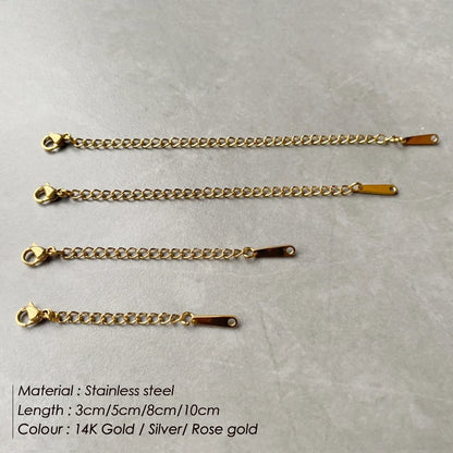Extended Extension Tail Chain Stainless Steel  Lobster Clasps Connector For Bracelet Necklace Jewelry Making