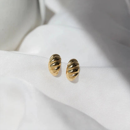 Bread Texture Stainless Steel Stud Earrings