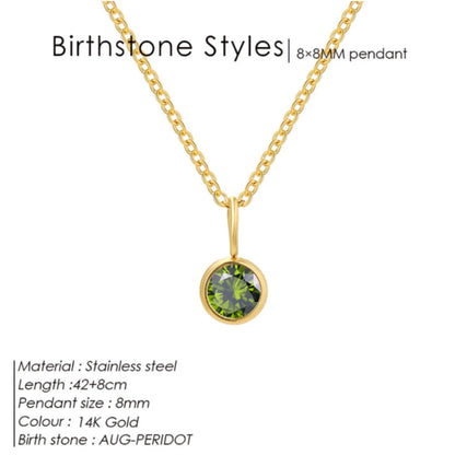 Stainless Steel Birthstone Necklace for Woman 12 Constellation DIY