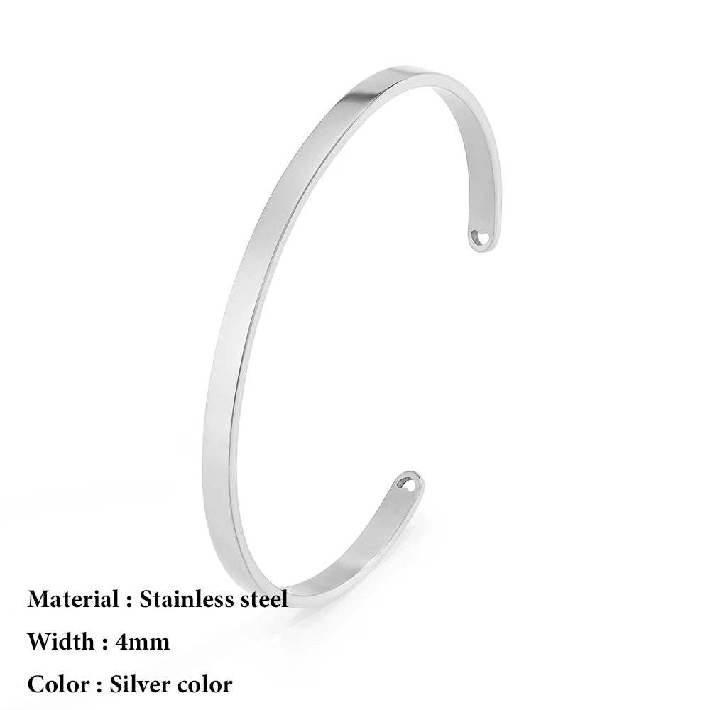 4mm/6mm Stainless Steel Bangle for Women