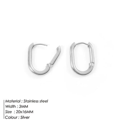 Stainless Steel Stud Earrings for Woman Prevent Allergy Fashion Vintage Handmade U-Shape Earring Circle Bride Jewelry