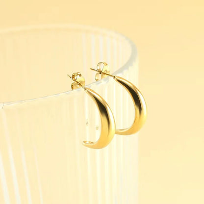 C Shape Stainless Steel Earrings for Women