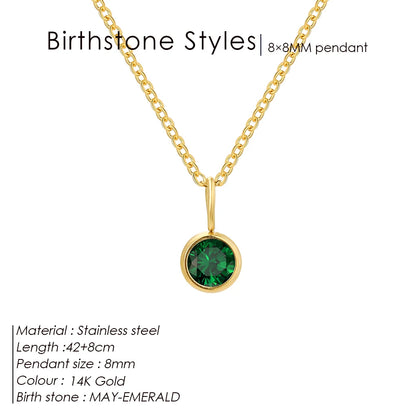 Stainless Steel Birthstone Necklace for Woman 12 Constellation DIY