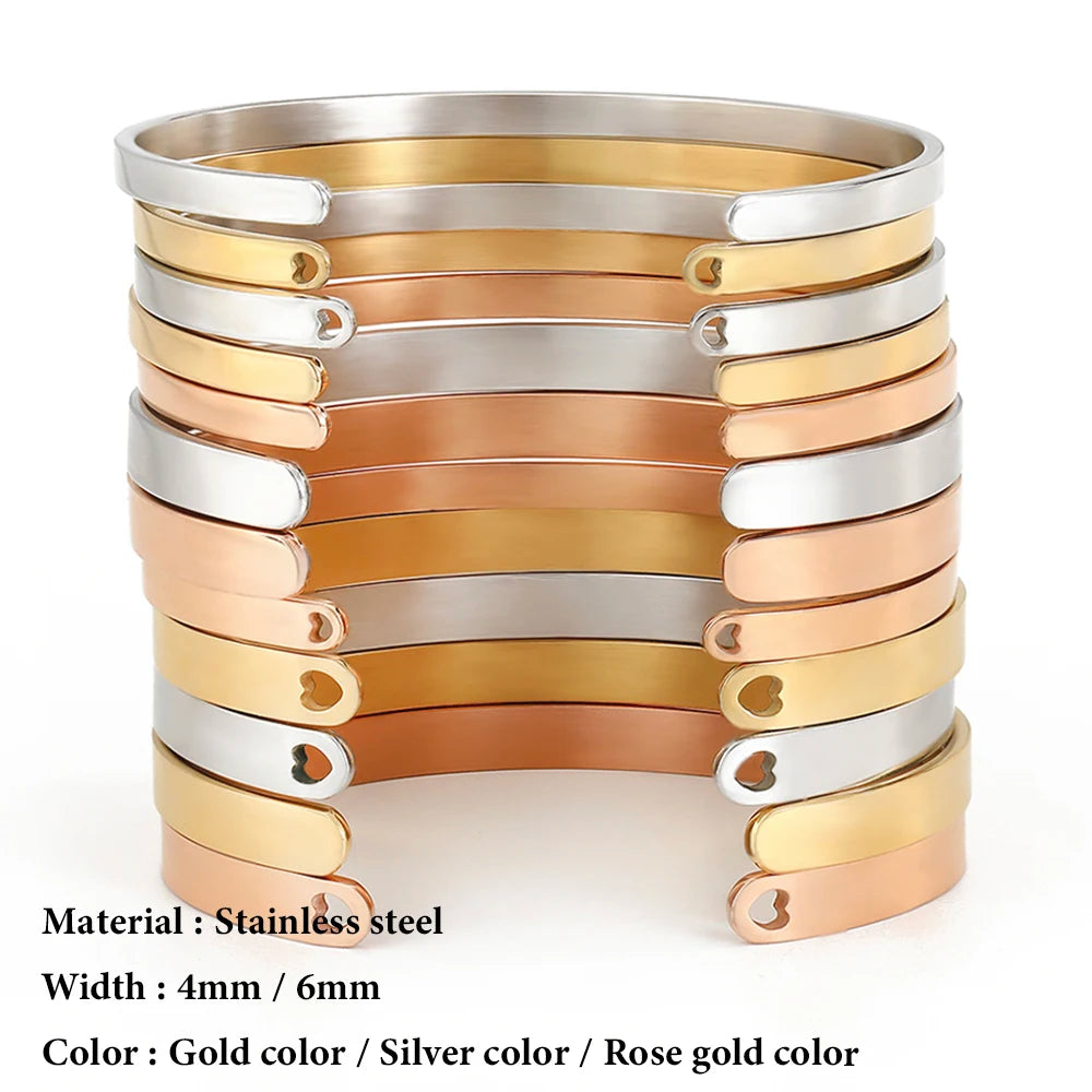 4mm/6mm Stainless Steel Bangle for Women