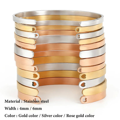 4mm/6mm Stainless Steel Bangle for Women