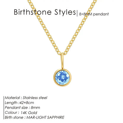Stainless Steel Birthstone Necklace for Woman 12 Constellation DIY