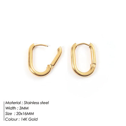 Stainless Steel Stud Earrings for Woman Prevent Allergy Fashion Vintage Handmade U-Shape Earring Circle Bride Jewelry