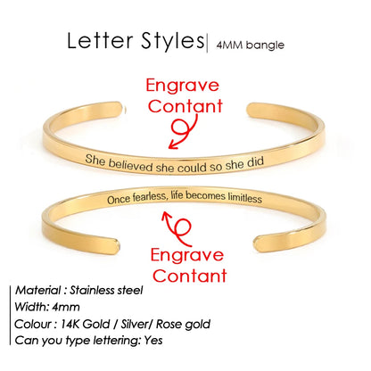 Personalized Engraved Bracelet for Women