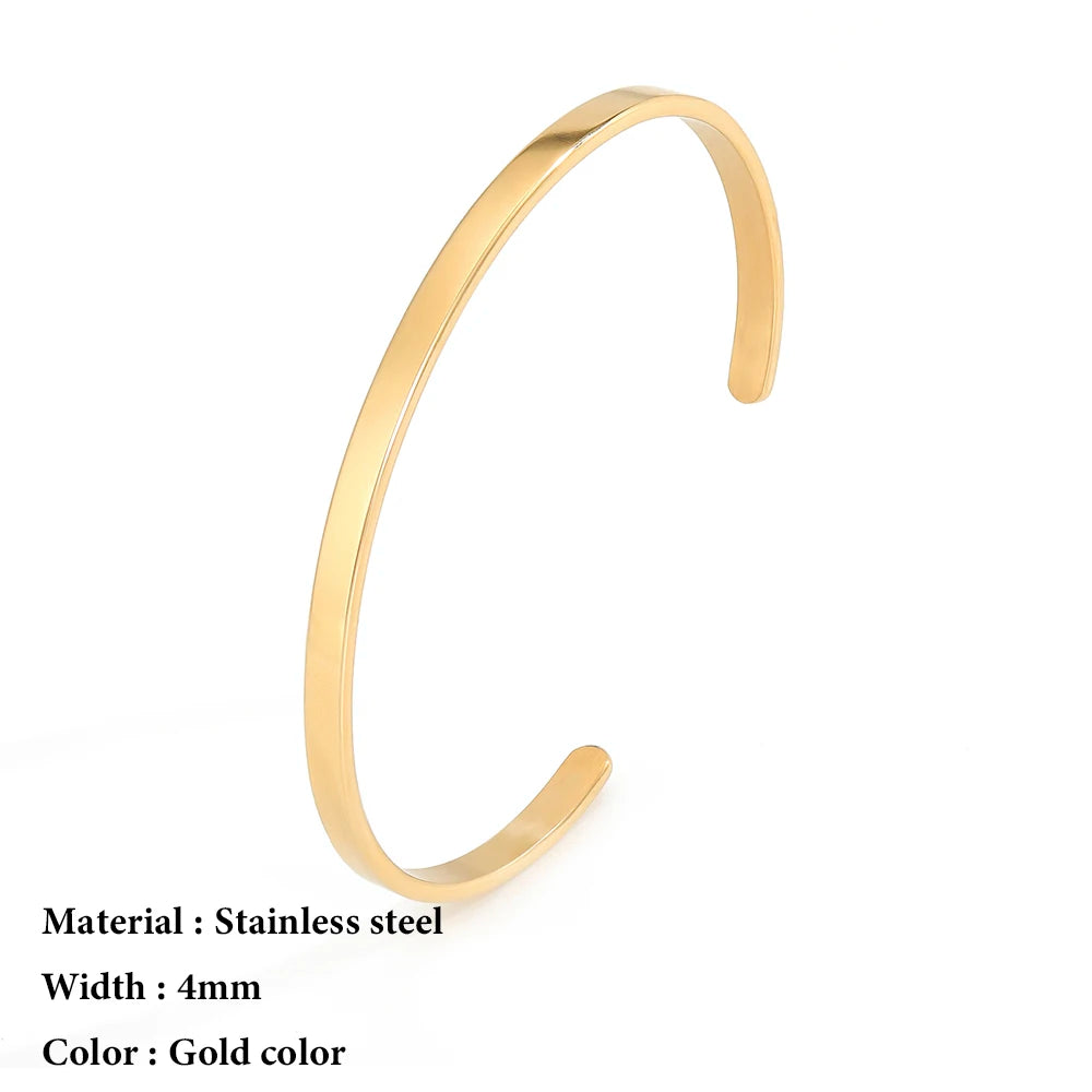 4mm/6mm Stainless Steel Bangle for Women