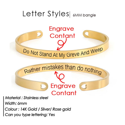 Personalized Engraved Bracelet for Women