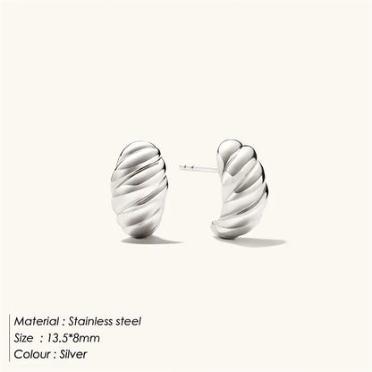 Bread Texture Stainless Steel Stud Earrings