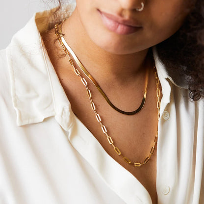 Stainless Steel Link Chain Choker Necklaces for Women