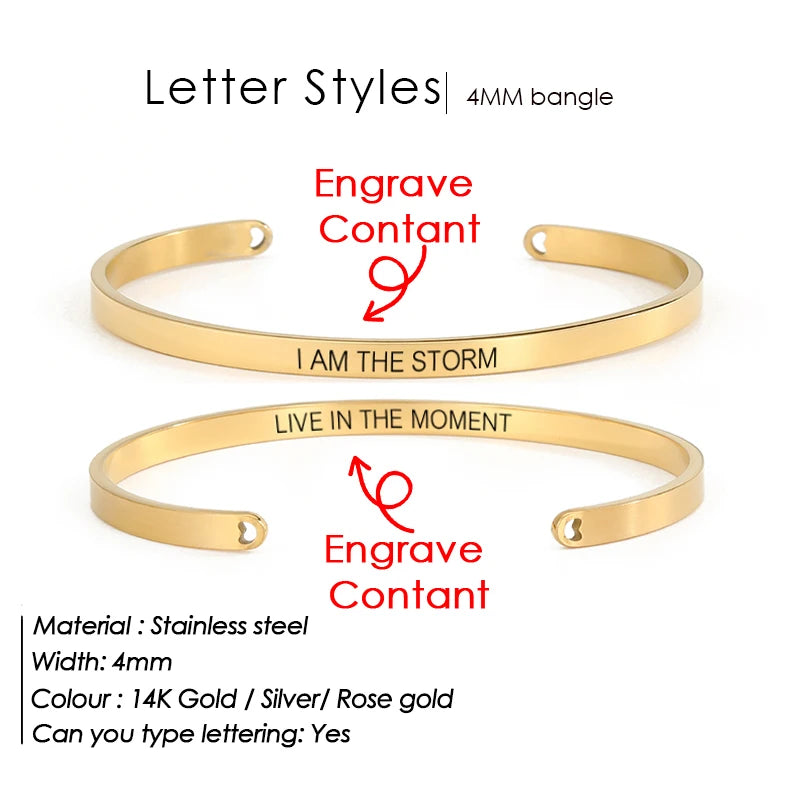 Personalized Engraved Bracelet for Women