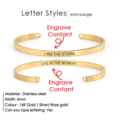 Personalized Engraved Bracelet for Women