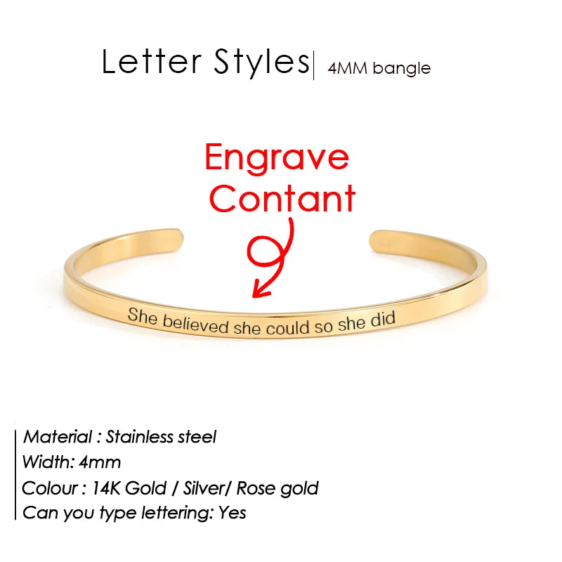Personalized Engraved Bracelet for Women