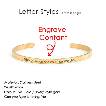 Personalized Engraved Bracelet for Women