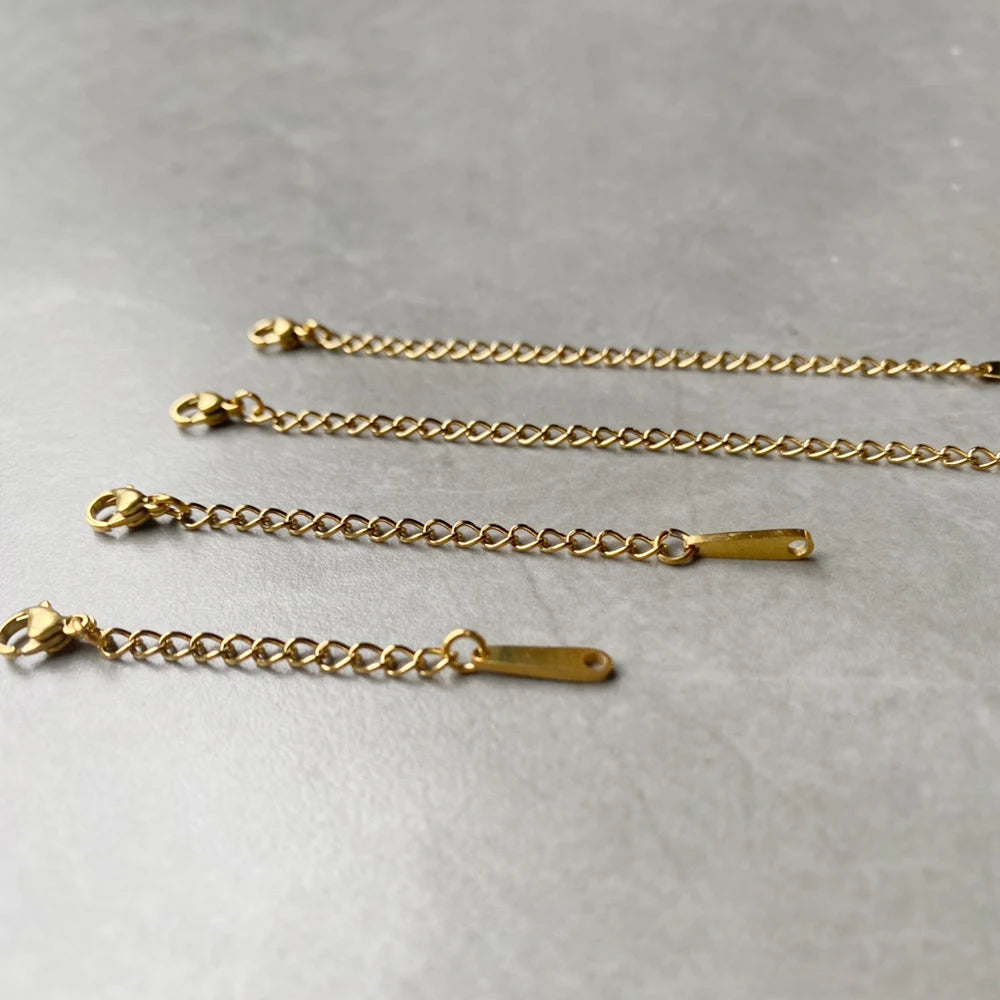Extended Extension Tail Chain Stainless Steel  Lobster Clasps Connector For Bracelet Necklace Jewelry Making