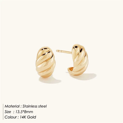 Bread Texture Stainless Steel Stud Earrings