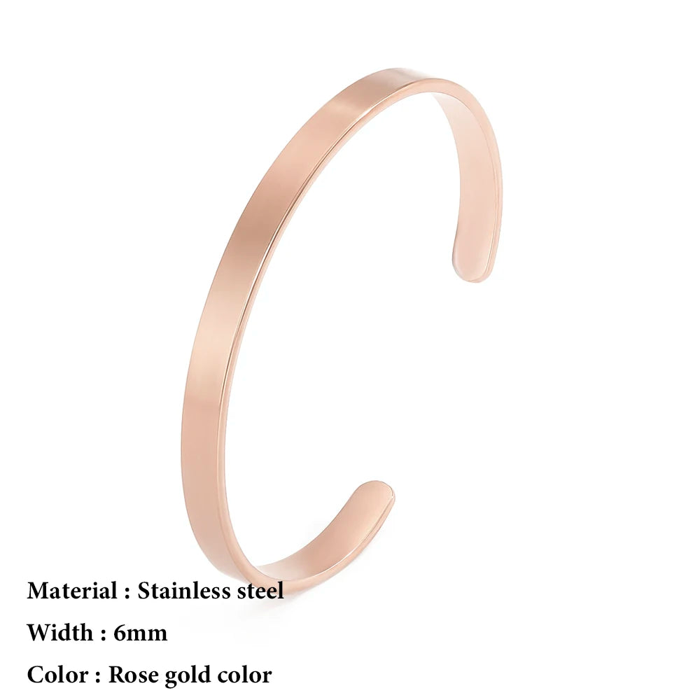 4mm/6mm Stainless Steel Bangle for Women