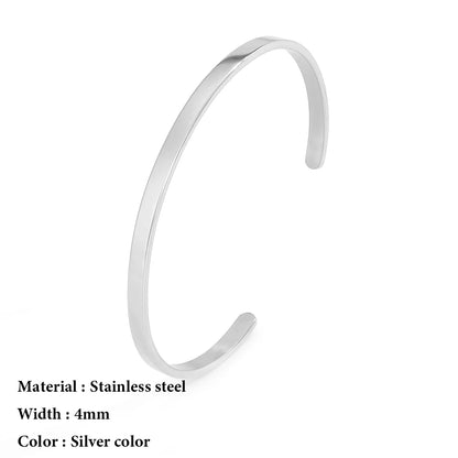 4mm/6mm Stainless Steel Bangle for Women
