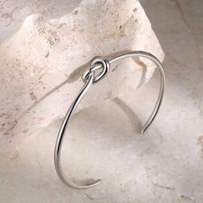 Stainless steel double knotted bracelet