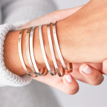 4mm/6mm Stainless Steel Bangle for Women
