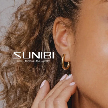 Stainless Steel Stud Earrings for Woman Prevent Allergy Fashion Vintage Handmade U-Shape Earring Circle Bride Jewelry
