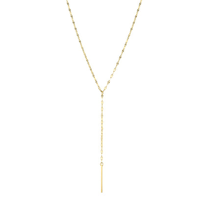 Stainless Steel Pendant Necklace for Women Simple Long Lariat Chain Vertical Minimalist Bar Dangle Necklaces Jewelry