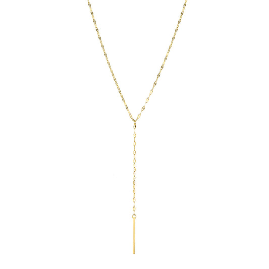 Stainless Steel Pendant Necklace for Women Simple Long Lariat Chain Vertical Minimalist Bar Dangle Necklaces Jewelry