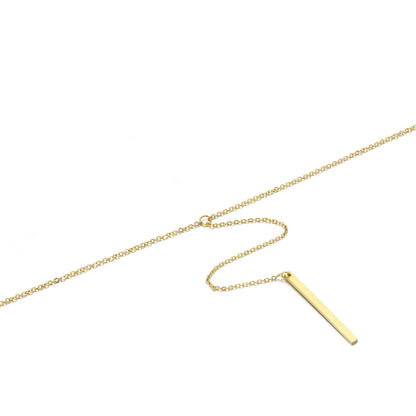 Vertical Bar Pendant Stainless Steel Necklaces