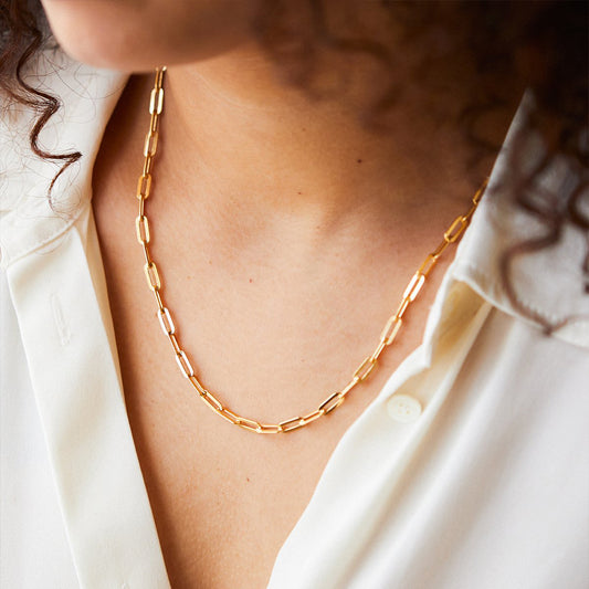Stainless Steel Link Chain Choker Necklaces for Women
